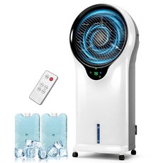 Rellytech 3-in-1 증발식 에어 쿨러 88.9cm(35인치) 휴대용 늪 쿨러 3가지 모드 및 3가지 속도 5.5L 물탱크 냉수 냉각기 실내용 에어 쿨러 진동, Rellytech 3-in-1 증발식 에어 쿨러, 88