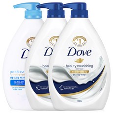 도브 바디클렌저 1L 뷰티 너리싱 2개+스크럽 1개 바디워시, 1세트
