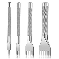 가죽 스티칭 펀치 1/2/4/6 프롱 구멍 펀치 도구 벨트용 화이트 스틸 끈 치즐 DIY 공예용 작업용 펀칭 도구, 4mm Chiselshape