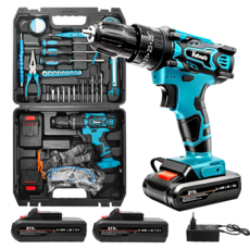 VoltMate 2026 독일 21V 전기드릴 LED 25단 토크조절 듀얼 속도 4종 모드 2000mah 듀얼 배터리 33종 멀티 세트, 2세트