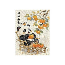 판다 보석십자수 DIY 세트 거실 장식 장식품 선물, C, 1개