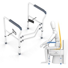 ZIO-BIZ 화장실 안전 손잡이 / 화장실 변기손잡이 화장실안전바 변기안전바 욕실손잡이 화장실손잡이 안전용품, 그레이, 1개