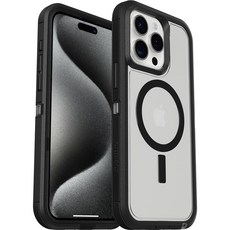 OtterBox 아이폰 15 프로 맥스 (전용) 디펜더 시리즈 XT 케이스 - 블랙 스크린리스 견고함 MagSafe에 스냅 랜야드 부착(폴리백으로 배송 비즈니스 고객에