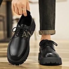 남성 비즈니스 구두 한국식 다기능 패션 두꺼운 밑창 신발 키높이 튼튼한 소가죽 구두