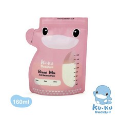酷咕鴨 雙出口立體母乳保鮮袋-160ml夾鍊袋, 1個, 25入