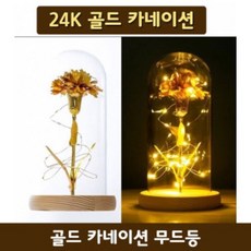 어버이날 선물 금꽃 골드 24K 도금 황금 금 카네이션 장미 조화 스승의날 무드등, 1개