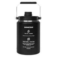 SHINETRIP 戰術冰桶 304不鏽鋼 保溫儲冷 48H超長保冰 2L大容量, 05系列戰術冰桶，黑色, 1個, 2L