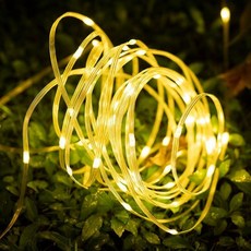 太陽能皮線燈室外滿天星太陽能裝飾燈充電變色繞樹燈裝飾氛圍燈, 暖色,太陽能32米, 1個