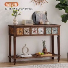 앤틱 콘솔테이블 화이트 복도장 수납장 유럽풍 원목 프렌치 인테리어 클래식, F. 하이트닝 90 번트 컬러 6