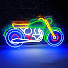 Led 네온 사인 오토바이 불빛 디 밍이 가능한 스위치 게임 어린이 룸 할로윈 장식, 01 40X22CM