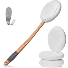 Toem 로션 등용 어플리케이터 손이 닿기 쉬운 크림 자외선 차단제 셀프 태너 모든 피부 타입용 핸들 1개 패드 4개 후크 포함, 1