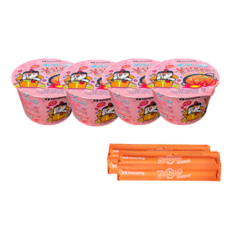 삼양 큰컵 까르보 불닭볶음면 105g + 나무젓가락증정, 4개