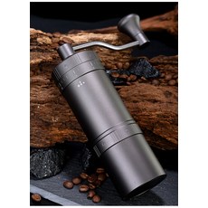手搖磨豆機便攜七星外調咖啡機家用意式咖啡店粗細研磨器禮盒, 1個, 金屬灰:1個