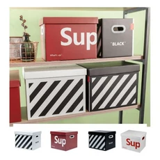 아이레노 종이 정리함 사이즈 44x33x33cm 서류 보관함 조립식 화일 수납함 5개입 크라프트 깔끔한 사무실 책상 정리용 소품, 1개, 레드 SUP