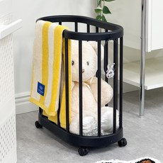 [당일출고] 루시아이 토끼 핸들 틈새 빨래바구니 3colors, 블랙