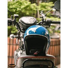 GU CAMP 騎士部品 BLADE RIDER HELMET VIKINGS 3/4 復古 小帽體 安全帽 復古藍, 1個