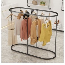옷가게행거매장용행거 의류매장중앙행거 타원형 철제행거, 블랙