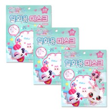 위시캣 일회용 마스크, 혼합색상, 3개, 1개입