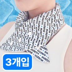 핏츠런 [국내산] 넥쿨러 골프 등산 아이스 쿨스카프, 3종 세트 영문 패턴, 1개