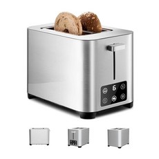 Bread Toaster 2 슬라이스 - 터치스크린 스테인리스 스틸 토스터 2 슬라이스 6가지 설정 - 터치 스크린 토스터 오븐 LED 디스플레이 포함 - Tostadora d, Bread Toaster 2 슬라이스 - 터치스크린 스