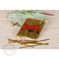 와이어 포장끈 묶음용 빵끈 철사타이 800P 10cm 금색