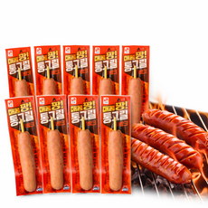 국내산 돈육 87% 매콤팡 통그릴후랑크 핫바 소세지, 70g, 10개