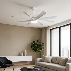 케이시조명 60인치 LED 플로엘 천장형 대형 실링팬 조명, 블랙