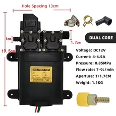 12V 전기 분무기 워터 펌프 농업 듀얼 코어 자체 프라이밍 고압 살충제 액세서리, 02 B, 1개