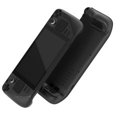 EXtremeRate 스팀 데크용 화이트 교체용 풀 세트 버튼 DIY 맞춤형 ABXY D-패드 트랙패드 범퍼 트리거 버튼 및 스크루 드라이버 도구 데크 LCD 핸드헬드 콘솔용, 블랙