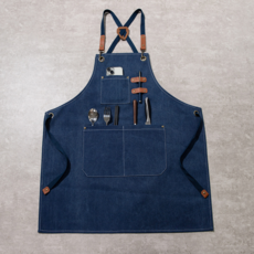 防水加厚帆布圍裙 背帶圍裙, 牛仔藍, 均碼