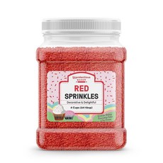 꾸밈없는 초콜릿 스프링클 4컵 진짜 코코아로 만든 장식용 디저트 토핑, Red