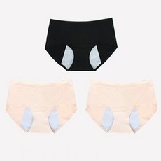 Underwear Story 3 種女式無縫網眼無線內褲, 2米色+1黑色