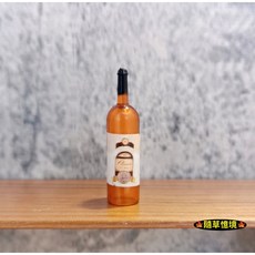 隨草憶境 迷你空心開瓶器 多款洋酒 香檳 娃娃屋袖珍微縮模型食玩 微縮場景, 1個, 紅酒瓶，棕色（貼紙隨機）