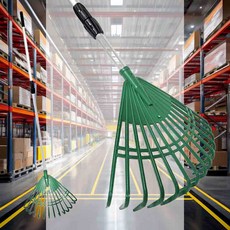 PVC갈퀴 대 2단 알루미늄봉 정원도구 청소갈퀴 P갈퀴 실외청소도구 빗자루대용 쓰레기모음기