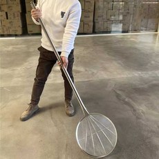 대형 긴뜰채 어망 식품공장 건지기망 낚시 스텐 새우, 32cm 성긴 망 / 1.2m 손잡이