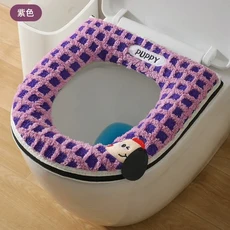 1 Pc 귀여운 플러시 변기 시트 쿠션 가정용 두꺼운 겨울 방수 범용 플러시 변기 시트 쿠션 모든 계절에 사, 01 Color  005