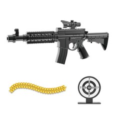 알로이 라이플 메탈건 6mm 안전한 소프트탄 발사 소총 장난감 총, AR-15, 1개
