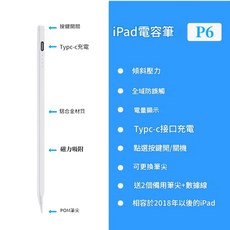 HANQI 通用電容筆 適用手機平板觸控筆, 適用iPad 傾斜壓感 磁力吸附, 1個