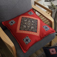 올뎃홈 3400원 방석커버 돈방석 식당방석 사무실방석 4종택1 (솜별도) 방석, 02.인디고방석커버(커버만)-레드