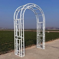 장미 울타리 게이트 야외 지주대 프레임 정원아치, 화이트 1.8m 2.4m