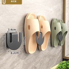 浴室拖鞋架壁掛式衛生間門后墻上瀝水掛鉤鞋子收納置物架居家生活用品浴室收納廚房收納居家收納置物架收納架, 經典黑-3個裝(不銹鋼）, 1個