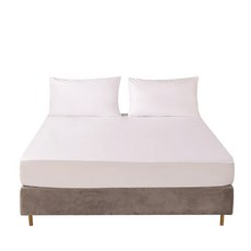 방수매트리스 커버 보호대 통기성 무소음 토퍼 침대 부드러운 저지 완전 장착 시트, 없음, White