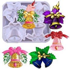 2 1세트 4가지 스타일 키 체인 벨 실리콘 레진 몰드 모양 에폭시 캐스팅 키링 시계 펜던트 열쇠고리 팅클벨 3D DIY 디스플레이 장식 공예용