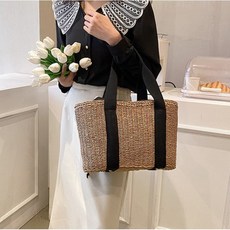 [당일배송] 빅 피크닉 라탄백 숄더백 왕골가방 비치백 여름 바캉스 가방