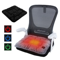 Garrl 온열 쿠션방석 USB발열 방석 발열매트 사무실 의자용 소자 차량 반려동물 3단 온도조절, 블랙