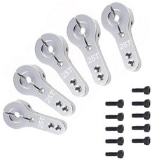 5팩 쉐 25T 알루미늄 서보 혼 M3 스레드 금속 스티어링 암 RC 자동차 트럭 버기 비행기 티타늄 색상, 5팩 쉐어구 25T 알루미늄 서보 혼 M3 스레드 금속