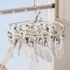 보넬티 공간절약 집게형 양말 건조대, 1개, 화이트