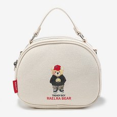 韓國萊拉熊。進口包 Paraa 帆布手提包/斜背包/肩背包, 象牙白