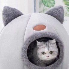 겨울 보온형 귀 고양이 집 포근한 은신 공간, 1개, 상세페이지 참조