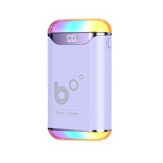 bo°迷你LED顯示暖手寶 雙面快速加熱應急充電, 紫色, H14